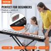imageVEVOR 61 Key Digital Keyboard Piano Lighted Keys Electric Portable Piano with Adjustable Stand 600 Tones 500 Rhythms BuiltIn Speakers Sustain Pedal Headphones Microphone USB MIDI for BeginnersPiano 88 Key with Stand