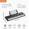 imageVEVOR 61 Key Digital Keyboard Piano Lighted Keys Electric Portable Piano with Adjustable Stand 600 Tones 500 Rhythms BuiltIn Speakers Sustain Pedal Headphones Microphone USB MIDI for BeginnersPiano 61 Key