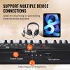 imageVEVOR 61 Key Digital Keyboard Piano Lighted Keys Electric Portable Piano with Adjustable Stand 600 Tones 500 Rhythms BuiltIn Speakers Sustain Pedal Headphones Microphone USB MIDI for BeginnersPiano 61 Key