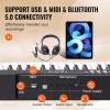 imageVEVOR 61 Key Digital Keyboard Piano Lighted Keys Electric Portable Piano with Adjustable Stand 600 Tones 500 Rhythms BuiltIn Speakers Sustain Pedal Headphones Microphone USB MIDI for BeginnersPiano 88 Key