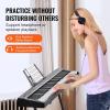 imageVEVOR 61 Key Digital Keyboard Piano Lighted Keys Electric Portable Piano with Adjustable Stand 600 Tones 500 Rhythms BuiltIn Speakers Sustain Pedal Headphones Microphone USB MIDI for BeginnersPiano 88 Key