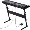 imageVEVOR 61 Key Digital Keyboard Piano Lighted Keys Electric Portable Piano with Adjustable Stand 600 Tones 500 Rhythms BuiltIn Speakers Sustain Pedal Headphones Microphone USB MIDI for BeginnersPiano 61 Key with Stand
