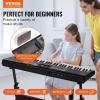imageVEVOR 61 Key Digital Keyboard Piano Lighted Keys Electric Portable Piano with Adjustable Stand 600 Tones 500 Rhythms BuiltIn Speakers Sustain Pedal Headphones Microphone USB MIDI for BeginnersPiano 61 Key with Stand