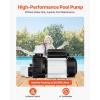 imageVEVOR Above Ground Pool Pump 25 HP 148 GPM Max Flow Single Speed Swimming Pool Pump 220V 3450 RPM 62 ft Max Head Lift with PP Shell Strainer Basket 122F Max Water Temperature for Hot Tubs Spas10 HP