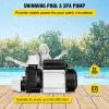 imageVEVOR Above Ground Pool Pump 25 HP 148 GPM Max Flow Single Speed Swimming Pool Pump 220V 3450 RPM 62 ft Max Head Lift with PP Shell Strainer Basket 122F Max Water Temperature for Hot Tubs Spas34 HP