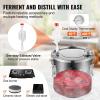 imageVEVOR Alcohol Still 3 Gal  114 L Stainless Steel Water Alcohol Distiller with Coil Cooling Home Brewing Refining Fermentation Kit with Dual Display Thermometer for Wine Whisky Brandy Silver3Gal