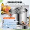 imageVEVOR Alcohol Still 3 Gal  114 L Stainless Steel Water Alcohol Distiller with Coil Cooling Home Brewing Refining Fermentation Kit with Dual Display Thermometer for Wine Whisky Brandy Silver3Gal