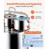 imageVEVOR Alcohol Still 5Gal  19L Alcohol Distiller with Thumper Keg Distillery Kit for Alcohol with Copper Tube Buildin Thermometer ampamp Water Pump for Wine Whisky Brandy13 Gal