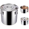 imageVEVOR Alcohol Still 5Gal  19L Alcohol Distiller with Thumper Keg Distillery Kit for Alcohol with Copper Tube Buildin Thermometer ampamp Water Pump for Wine Whisky Brandy13 Gal