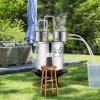 imageVEVOR Alcohol Still 5Gal  19L Alcohol Distiller with Thumper Keg Distillery Kit for Alcohol with Copper Tube Buildin Thermometer ampamp Water Pump for Wine Whisky Brandy3 Gal