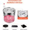 imageVEVOR Alcohol Still 5Gal  19L Alcohol Distiller with Thumper Keg Distillery Kit for Alcohol with Copper Tube Buildin Thermometer ampamp Water Pump for Wine Whisky Brandy5 Gal