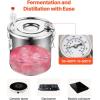 imageVEVOR Alcohol Still 8 Gal  30 L Stainless Steel Water Alcohol Distiller with Copper Coil Home Brewing Refining Fermentation Kit with Thermometer ampamp Pump for Wine Whisky Brandy Silver8 Gal