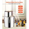 imageVEVOR Alcohol Still 8 Gal  30 L Stainless Steel Water Alcohol Distiller with Copper Coil Home Brewing Refining Fermentation Kit with Thermometer ampamp Pump for Wine Whisky Brandy Silver3 Gal
