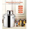 imageVEVOR Alcohol Still 8 Gal  30 L Stainless Steel Water Alcohol Distiller with Copper Coil Home Brewing Refining Fermentation Kit with Thermometer ampamp Pump for Wine Whisky Brandy Silver132 Gal