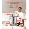 imageVEVOR Alcohol Still 8 Gal  30 L Stainless Steel Water Alcohol Distiller with Copper Coil Home Brewing Refining Fermentation Kit with Thermometer ampamp Pump for Wine Whisky Brandy Silver132 Gal