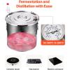 imageVEVOR Alcohol Still 8 Gal  30 L Stainless Steel Water Alcohol Distiller with Copper Coil Home Brewing Refining Fermentation Kit with Thermometer ampamp Pump for Wine Whisky Brandy Silver132 Gal