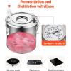 imageVEVOR Alcohol Still 8 Gal  30 L Stainless Steel Water Alcohol Distiller with Copper Coil Home Brewing Refining Fermentation Kit with Thermometer for Wine Whisky Brandy Silver8Gal