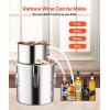 imageVEVOR Alcohol Still 8 Gal  30 L Stainless Steel Water Alcohol Distiller with Copper Coil Home Brewing Refining Fermentation Kit with Thermometer for Wine Whisky Brandy Silver3Gal
