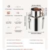 imageVEVOR Alcohol Still 8 Gal  30 L Stainless Steel Water Alcohol Distiller with Copper Coil Home Brewing Refining Fermentation Kit with Thermometer for Wine Whisky Brandy Silver5Gal