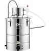 imageVEVOR Alcohol Still 8Gal30L Alcohol Distiller Stainless Steel Distillery Kit for Alcohol With Copper Tube ampamp Pump Home Brewing Kit Buildin Thermometer for DIY Whisky Wine BrandySilver