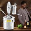 imageVEVOR Alcohol Still 8Gal30L Alcohol Distiller with Ceramic Balls for Purer Wine Distillery Kit for Alcohol with Brewing Kit for DIY Whisky Wine Brandy50L