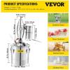 imageVEVOR Alcohol Still 8Gal30L Alcohol Distiller with Ceramic Balls for Purer Wine Distillery Kit for Alcohol with Brewing Kit for DIY Whisky Wine Brandy50L