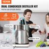 imageVEVOR Alcohol Still with Thumper Keg 5Gal  19L Alcohol Distiller Distillery Kit for Alcohol with Copper Tube Buildin Thermometer ampamp Water Pump for Wine Whisky Brandy5 Gal