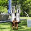 imageVEVOR Alcohol Still with Thumper Keg 5Gal  19L Alcohol Distiller Distillery Kit for Alcohol with Copper Tube Buildin Thermometer ampamp Water Pump for Wine Whisky Brandy5 Gal