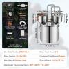 imageVEVOR Alcohol Still with Thumper Keg 5Gal  19L Alcohol Distiller Distillery Kit for Alcohol with Copper Tube Buildin Thermometer ampamp Water Pump for Wine Whisky Brandy132 Gal