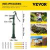 imageVEVOR Antique Hand Water Pump 146 x 59 x 256 inch Pitcher Pump wHandle Cast Iron Well Pump wPreset 05quot Holes for Easy Installation Old Fashion Pitcher Hand for Yard Ponds Garden BlackGreen