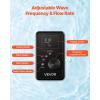 imageVEVOR Aquarium Wave Maker 25W 2380 GPH Adjustable Cross Flow Pump with Controller Magnetic DC 24V Aquarium Powerhead Strong Magnetic Base 360 Rotating Wavemaker for Saltwater Marine FreshwaterCross Flow