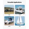 imageVEVOR Boat Trailer Transom Straps 2PK 2 x 24 Adjustable Boat Straps 1500lb Break Strength with Security Lock S Hooks and Boat Pads Transom Tiedowns for Trailer Boat or Kayak Secure