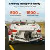 imageVEVOR Boat Trailer Transom Straps 2PK 2 x 24 Adjustable Boat Straps 1500lb Break Strength with Security Lock S Hooks and Boat Pads Transom Tiedowns for Trailer Boat or Kayak Secure