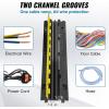 imageVEVOR Cable Protector Ramp 2 Channel 22000 lbsaxle Capacity Heavy Duty TPU Wire Cord Cover Ramp Hose Protector Driveway Traffic Speed Bump wTPR FlipOpen Top Cover for Indoor ampamp Outdoor5 PCs