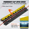 imageVEVOR Cable Protector Ramp 2 Channel 22000 lbsaxle Capacity Heavy Duty TPU Wire Cord Cover Ramp Hose Protector Driveway Traffic Speed Bump wTPR FlipOpen Top Cover for Indoor ampamp Outdoor1 PC