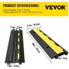 imageVEVOR Cable Protector Ramp 4 Packs 2 Channels Rubber Modular Speed Bumps Rated 11000 LBS Load Capacity Protective Wire Cord Ramp Driveway Rubber Traffic Speed Bumps Hump Cable Protector2 Pcs