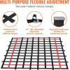 imageVEVOR Cargo Net with Mesh 72 in x 57 in Heavy Duty Truck Cargo NetWLL 1100lbs 4 Adjustable Straps with Carabiners ampamp SHooks Truck Bed Cover for Trailer Pickup Boat Jeep SUV 475 x 6 ft96 x 72