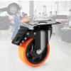 imageVEVOR Caster Wheels 4inch Swivel Plate Casters Set of 4 with Security AB Locking No Noise PVC Wheels Heavy Duty 350 lbs Load Capacity Per Caster NonMarking Wheels for Cart Furniture Workbench4 inch