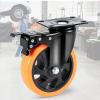 imageVEVOR Caster Wheels 4inch Swivel Plate Casters Set of 4 with Security AB Locking No Noise PVC Wheels Heavy Duty 350 lbs Load Capacity Per Caster NonMarking Wheels for Cart Furniture Workbench5 inch