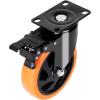 imageVEVOR Caster Wheels 4inch Swivel Plate Casters Set of 4 with Security AB Locking No Noise PVC Wheels Heavy Duty 350 lbs Load Capacity Per Caster NonMarking Wheels for Cart Furniture Workbench4 inch