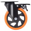 imageVEVOR Caster Wheels 4inch Swivel Plate Casters Set of 4 with Security AB Locking No Noise PVC Wheels Heavy Duty 350 lbs Load Capacity Per Caster NonMarking Wheels for Cart Furniture Workbench5 inch