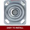 imageVEVOR Caster Wheels Set of 4 6quot Heavy Duty Casters 2 Rigid and 2 Swivel Casters with Side Brake Polyurethane Iron Core Plate 4000LBS Capacity