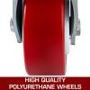 imageVEVOR Caster Wheels Set of 4 6quot Heavy Duty Casters 2 Rigid and 2 Swivel Casters with Side Brake Polyurethane Iron Core Plate 4000LBS Capacity
