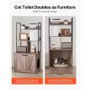 imageVEVOR Cat Litter Box Enclosure Furniture 236 in Hidden Litter Box Cabinet with Storage Shelves Modern Style Waterproof Cat Washroom Side Table Cat House Fit Most of Litterbox for Living Room