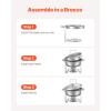 imageVEVOR Chafing Dish Buffet Set 5 Qt 4 Pack Stainless Steel Chafer with Full Size Pan Round Catering Warmer Server with Lid Water Pan Stand Fuel Holder Cover Holder Spoon for at Least 6 People EachSilver