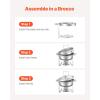 imageVEVOR Chafing Dish Buffet Set 5 Qt 4 Pack Stainless Steel Chafer with Full Size Pan Round Catering Warmer Server with Lid Water Pan Stand Fuel Holder Cover Holder Spoon for at Least 6 People EachSilver