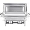 imageVEVOR Chafing Dish Buffet Set 8 Qt 2 Pack Stainless Steel Chafer with 2 Full Size Pans Rectangle Catering Warmer Server with Glass Lid Water Pan Folding Stand Fuel Holder for Wedding Party BanquetSilver