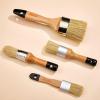 imageVEVOR Chalk Wax Paint Brush 4 Piece Wax Paint Brush Stain Brushes for Furniture Acrylic PaintingMilk PaintHome Decor Natural Bristle Round Oval Chalk Paint Brushes for All Painting and Waxing4 PCS