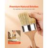 imageVEVOR Chalk Wax Paint Brush 4 Piece Wax Paint Brush Stain Brushes for Furniture Acrylic PaintingMilk PaintHome Decor Natural Bristle Round Oval Chalk Paint Brushes for All Painting and Waxing4 PCS