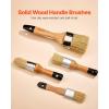imageVEVOR Chalk Wax Paint Brush 4 Piece Wax Paint Brush Stain Brushes for Furniture Acrylic PaintingMilk PaintHome Decor Natural Bristle Round Oval Chalk Paint Brushes for All Painting and Waxing4 PCS